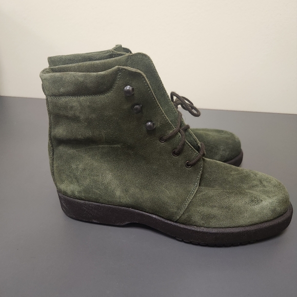 COACH Suede Lace Up Booties Military Size 6.5 - Picture 6 of 9
